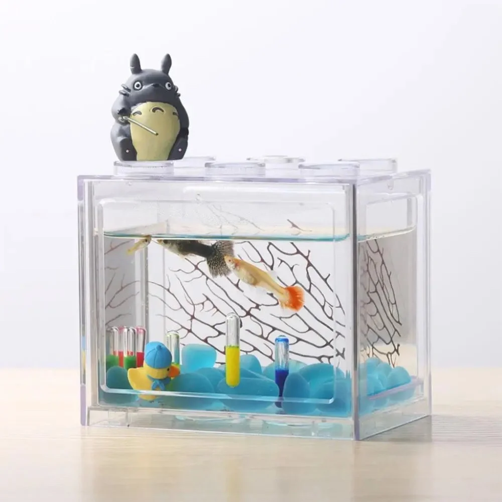 Aquarium Fish Bowl Ultra White Building Blocks Fish Tank